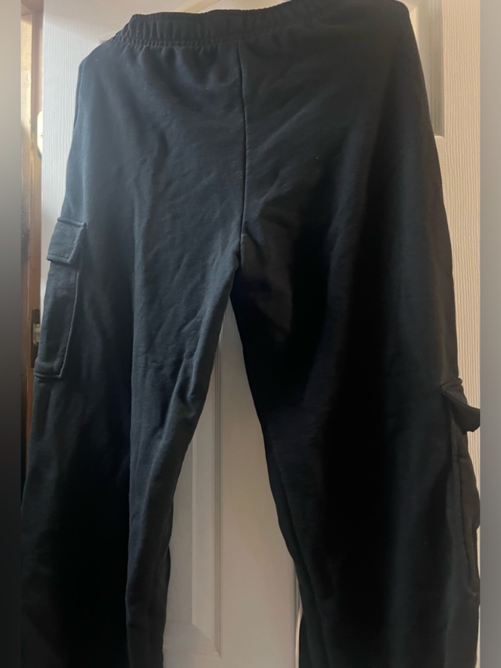 Zara relaxed Black Cargo soft cotton Sweatpants Elastic Waist comfy boho chic L - Picture 5 of 6
